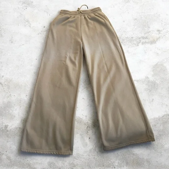 Free Haven Neutral Wide-Leg Lounge Pants – Elevated Minimalist Style Women’s L - Picture 5 of 13